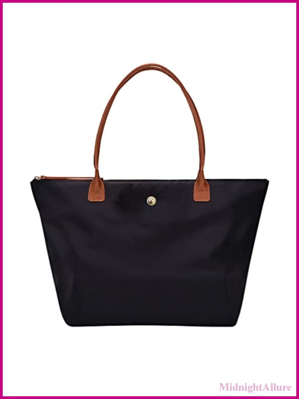 Nylon Top-Handle Tote Bag Minimalist Shoulder Purse Foldable Travel Hobo